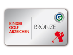 Kindergolfanzeichen in Bronze