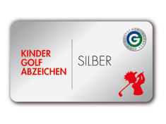 Kindergolfanzeichen in Silber